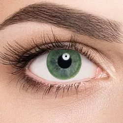 Линзы Color 1 Tone Green (зеленый) на голубых глазах