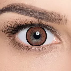 Линзы Elegant Brown (карий) на зелёныхглазах