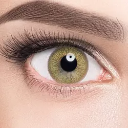 Линзы Glamorous Pure Gold (чистое золото) на серых глазах