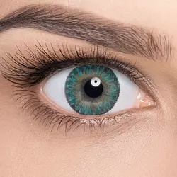 Линзы Color 3 Tone Turquoise (бирюзовый) на зеленых глазах