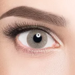 Линзы Effect Caramel (карамель) на серых глазах