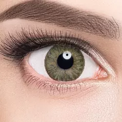Линзы Color 3 Tone Green (зеленый) на серых глазах