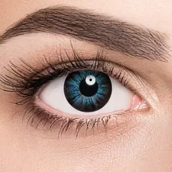 Линзы Glamorous Blue (голубой) на голубых глазах