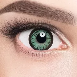 Линзы Glamorous Turquoise (изумрудный) на серых глазах