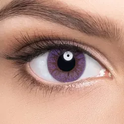 Линзы Color 1 Tone Lavender (сиреневый) на темно-карих глазах