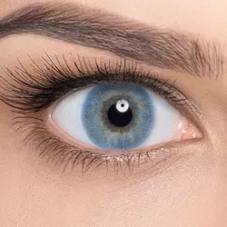 Линзы Color 1 Tone Blue (голубой) на зеленых глазах