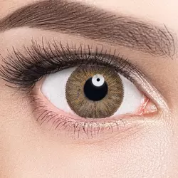 Линзы Color 3 Tone Hazel (светло-карий) на серых глазах