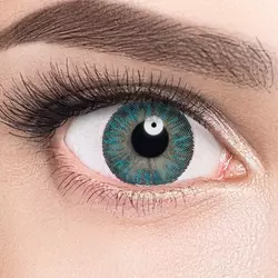 Линзы Color 3 Tone Turquoise (бирюзовый) на серых глазах