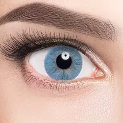 Линзы Color 1 Tone Blue (голубой) на серых глазах