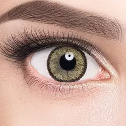 Линзы Glamorous Gold (золотой) на серых глазах