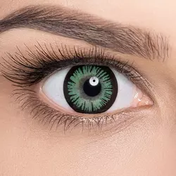 Линзы Glamorous Turquoise (изумрудный) на зеленых глазах