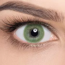 Линзы Color 1 Tone Green (зеленый) на зеленых глазах