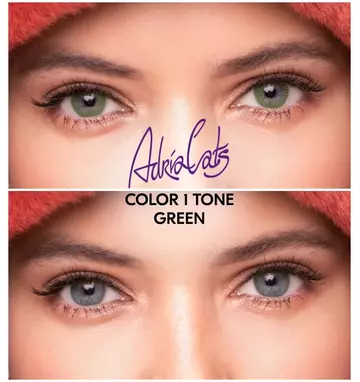 Линзы ADRIA Color 1 Tone Green (зеленый) на глазах 2
