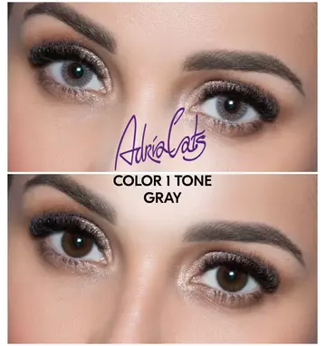 Линзы ADRIA Color 1 Tone Gray (серый) на глазах