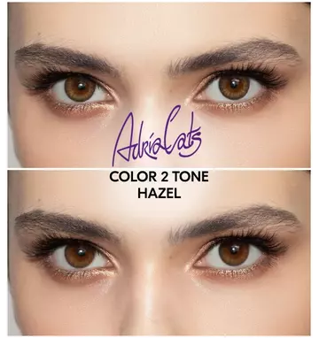 Линзы ADRIA Color 2 Tone Hazel (светло-карий) на глазах