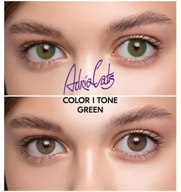 Линзы ADRIA Color 1 Tone Green (зеленый) на глазах
